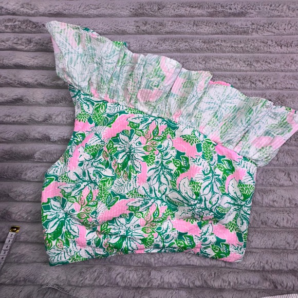 Lilly Pulitzer Dress Women's 4‎ Kasida Ruffle Set One Shoulder Top Maxi Skirt - Picture 6 of 16